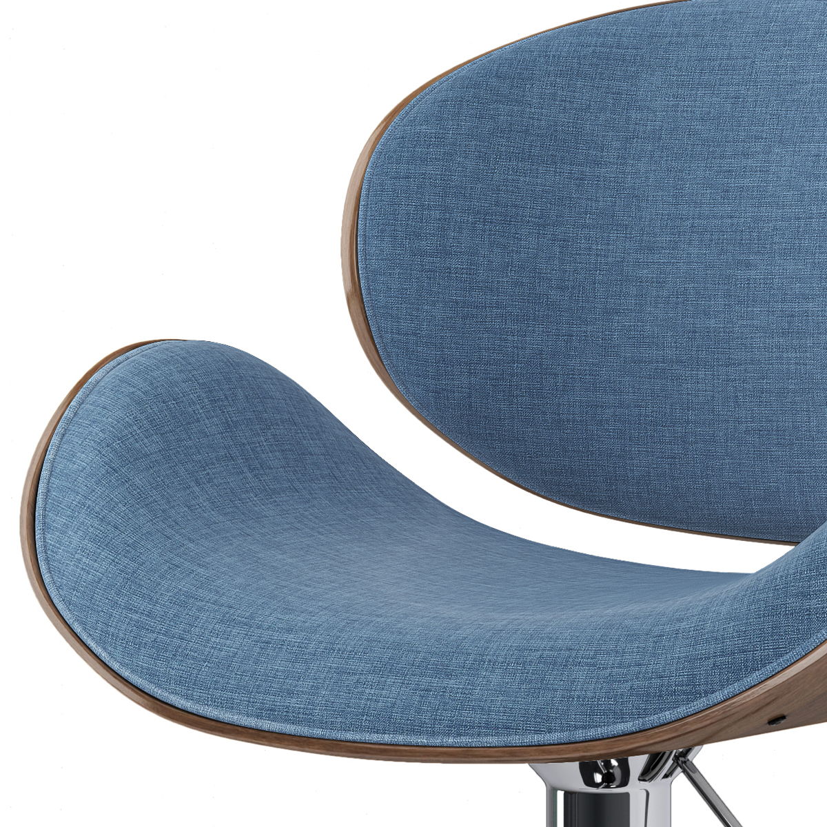 Marana - Bentwood Adjustable Swivel Bar Stool - Blue Linen by Simpli-Home | Bel Furniture