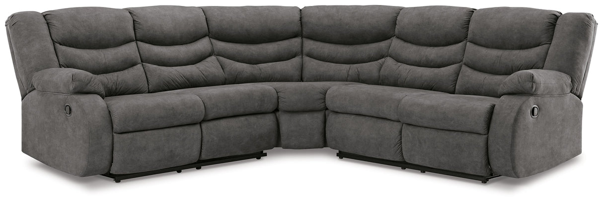 Partymate - Reclining Sectional Dark Gray 2-Piece Reclining Sectional by Signature Design by Ashley® | Bel Furniture