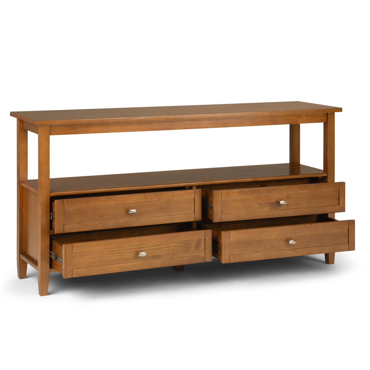 Warm Shaker - Wide Console Sofa Table - Light Golden Brown by Simpli-Home | Bel Furniture