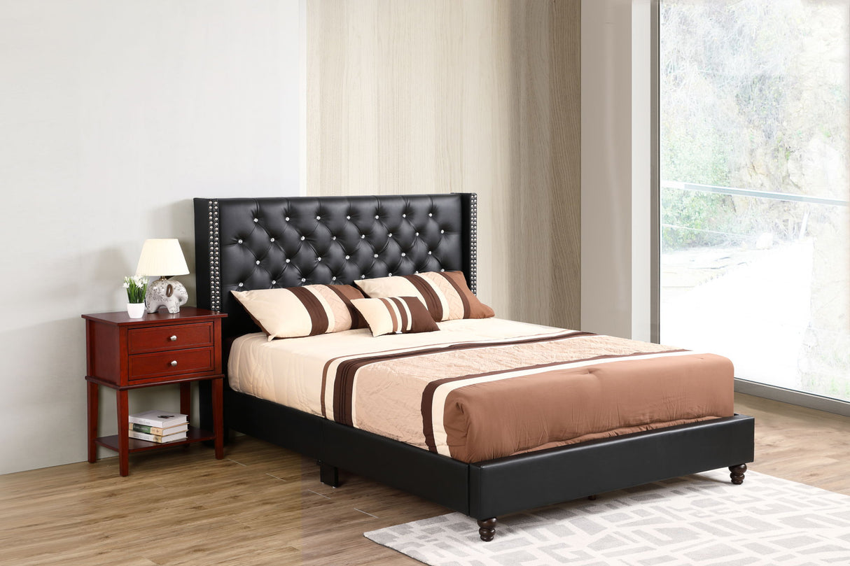 Upholstered Nailhead Trim Chic Bed - view 6