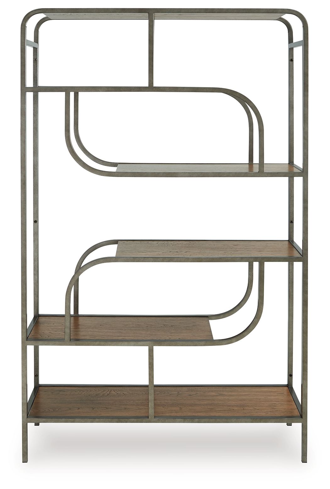 Jaddon - Brown / Antique Silver - Bookcase by Signature Design by Ashley® | Bel Furniture