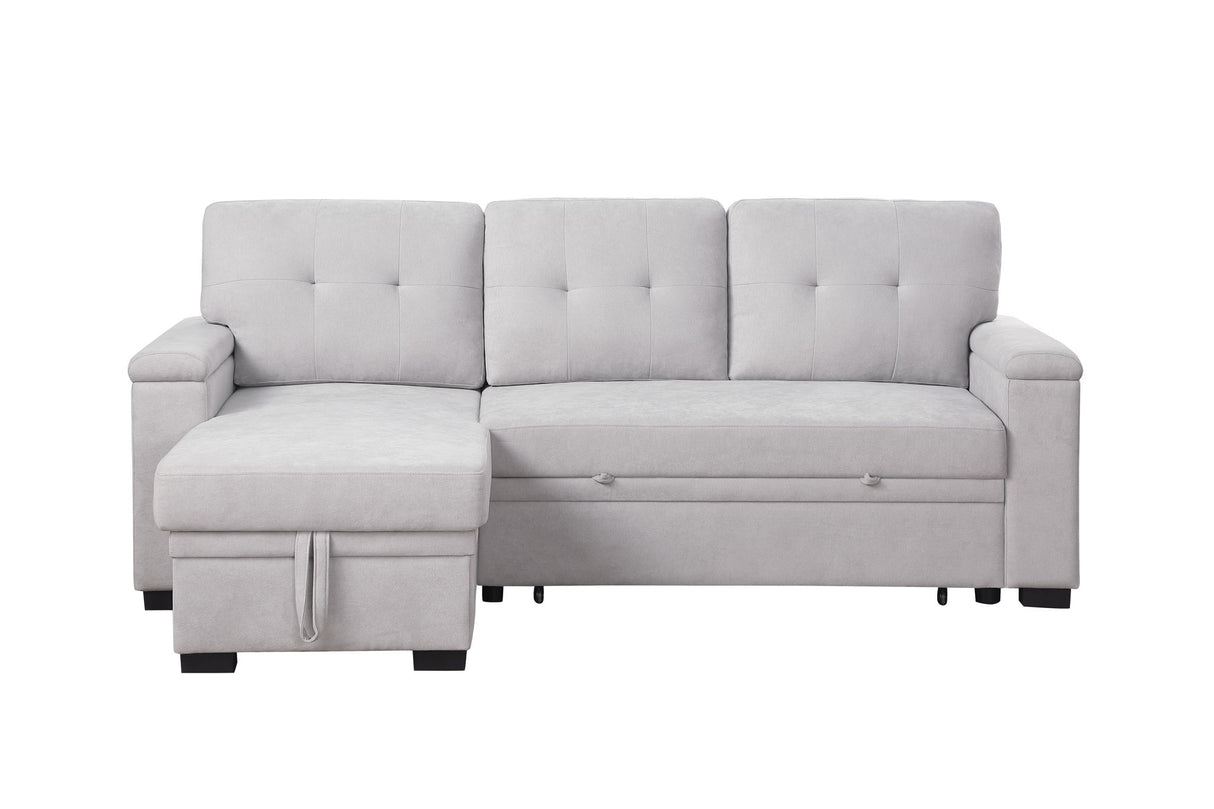 Lucca II - 84.5"W Reversible Sleeper Sectional Sofa with Storage Chaise by Lilola Home | Bel Furniture