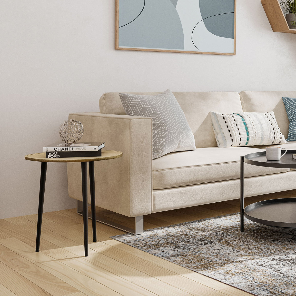 Tanner - Metal Side Table - Gold by Simpli-Home | Bel Furniture