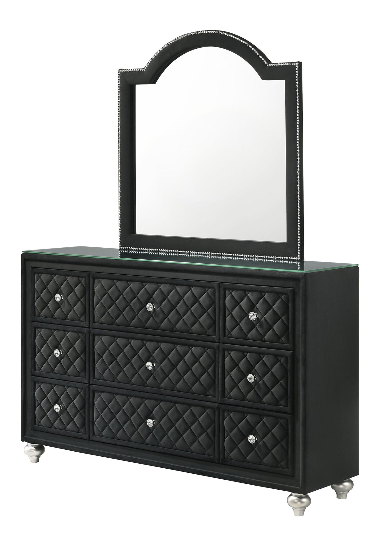 Cameo - Dresser & Mirror Black by Crown Mark | Bel Furniture