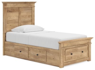 Makidern - Panel Storage Bed With Under Bed Storage Unit And Storage Footboard