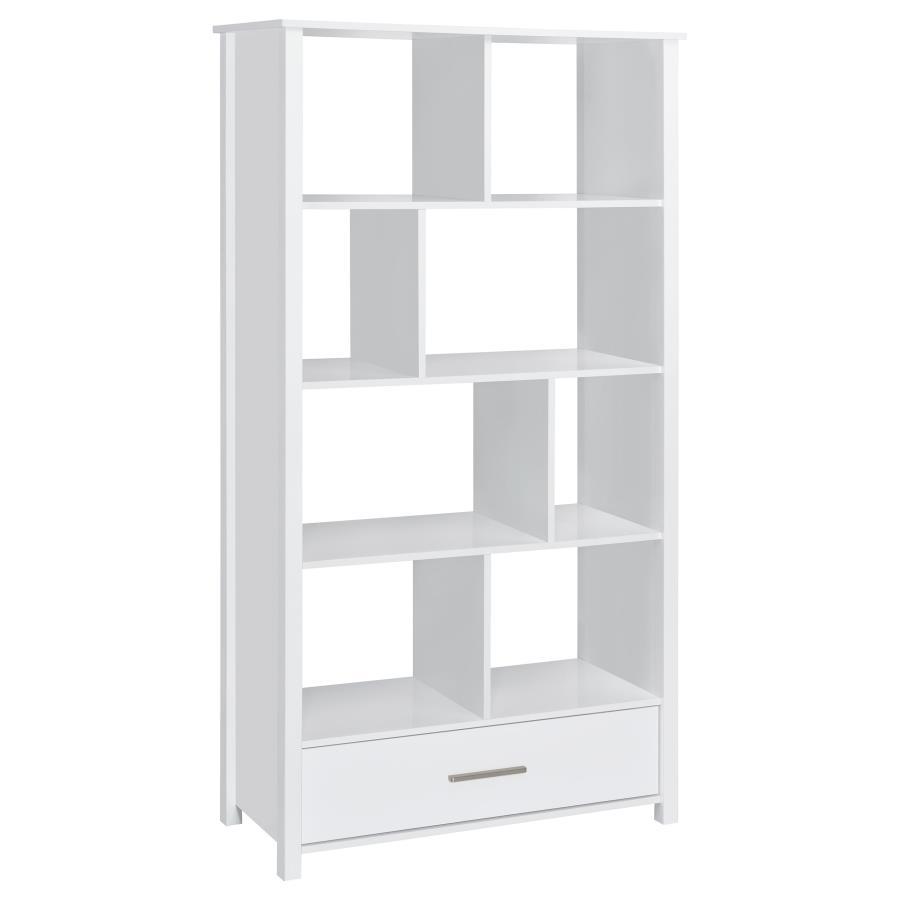 Dylan - 4-Shelf Storage Bookshelf White by CoasterEssence | Bel Furniture