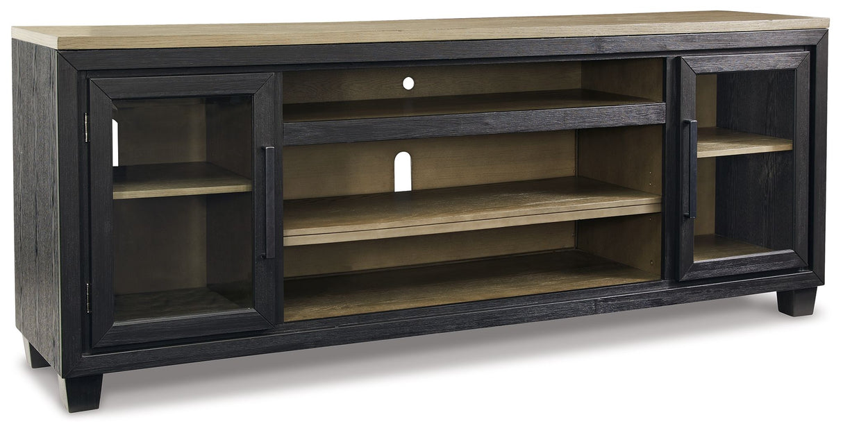 Foyland - Black / Brown - XL TV Stand w/Fireplace Option by Signature Design by Ashley® | Bel Furniture