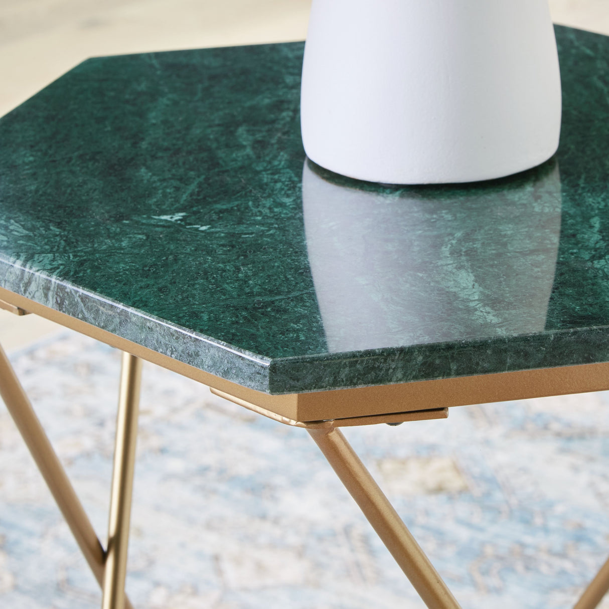 Engelton - Green / Gold - Accent Table by Signature Design by Ashley® | Bel Furniture
