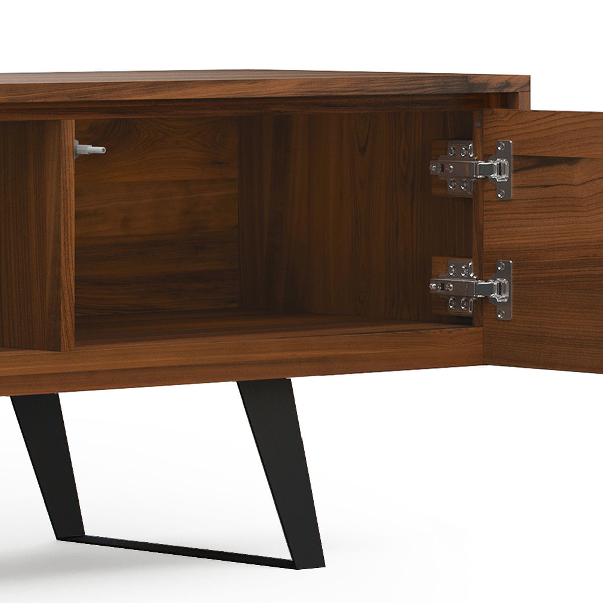 Lowry - Handcrafted TV Media Stand - Walnut by Simpli-Home | Bel Furniture