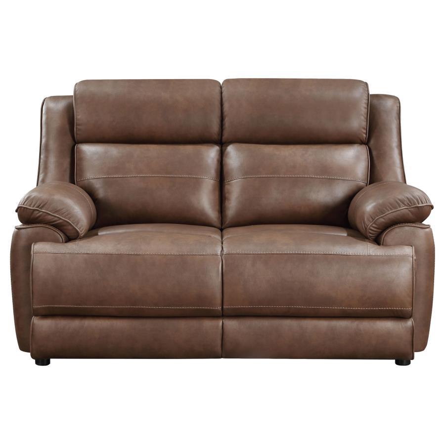 Ellington - Upholstered Padded Arm Loveseat - Dark Brown by Coaster Fine Furniture | Bel Furniture