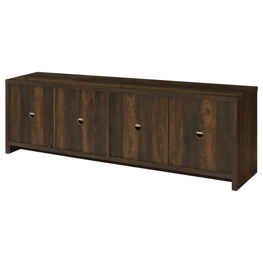 Laughlin - 4 Door Engineered Wood TV Stand - Dark Pine by CoasterEveryday | Bel Furniture