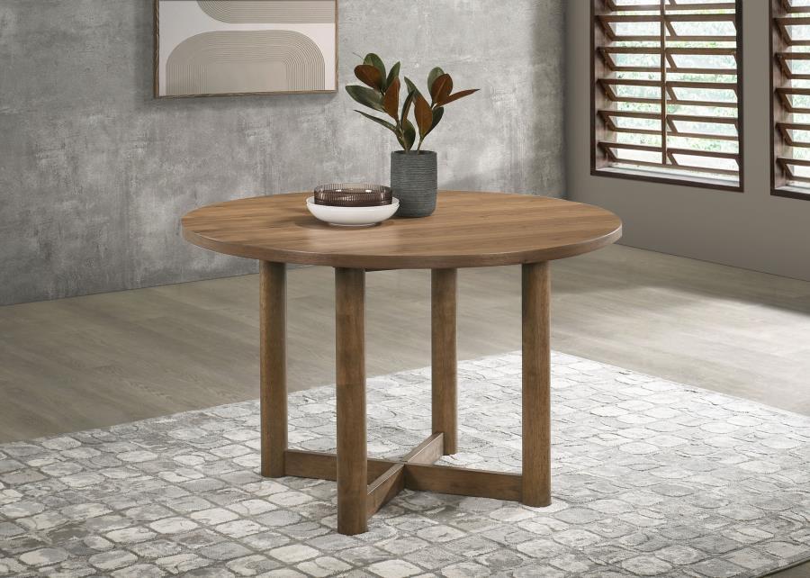 Crestmore - Round Wood Dining Table - Walnut by Coaster Fine Furniture | Bel Furniture
