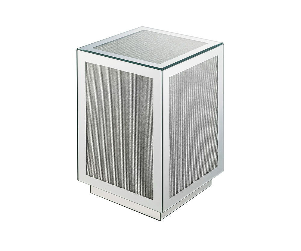 Noralie - Mirrored Faux Dimaonds Accent Table - Silver by Urban Nest | Bel Furniture
