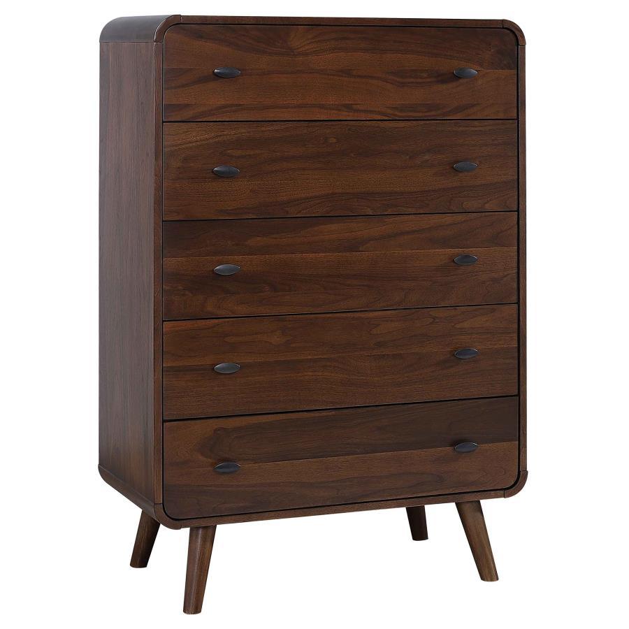 Robyn - 5-Drawer Bedroom Chest Dark Brown by CoasterEssence | Bel Furniture