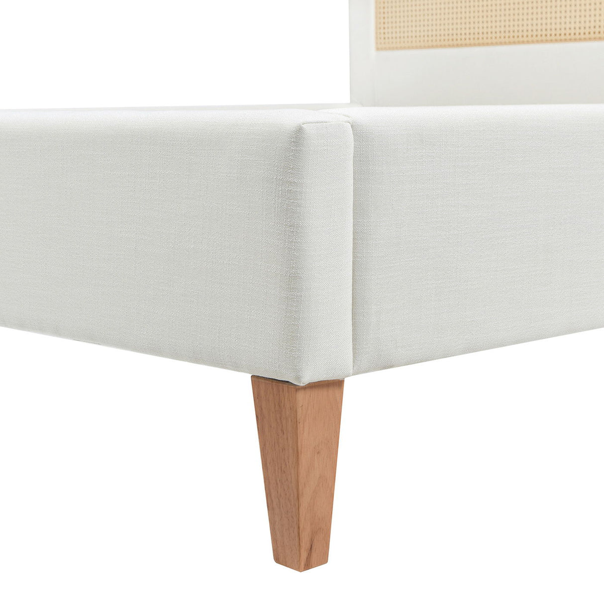 Haley - Upholstered Cane Back Platform Bed by Jennifer Taylor Home | Bel Furniture