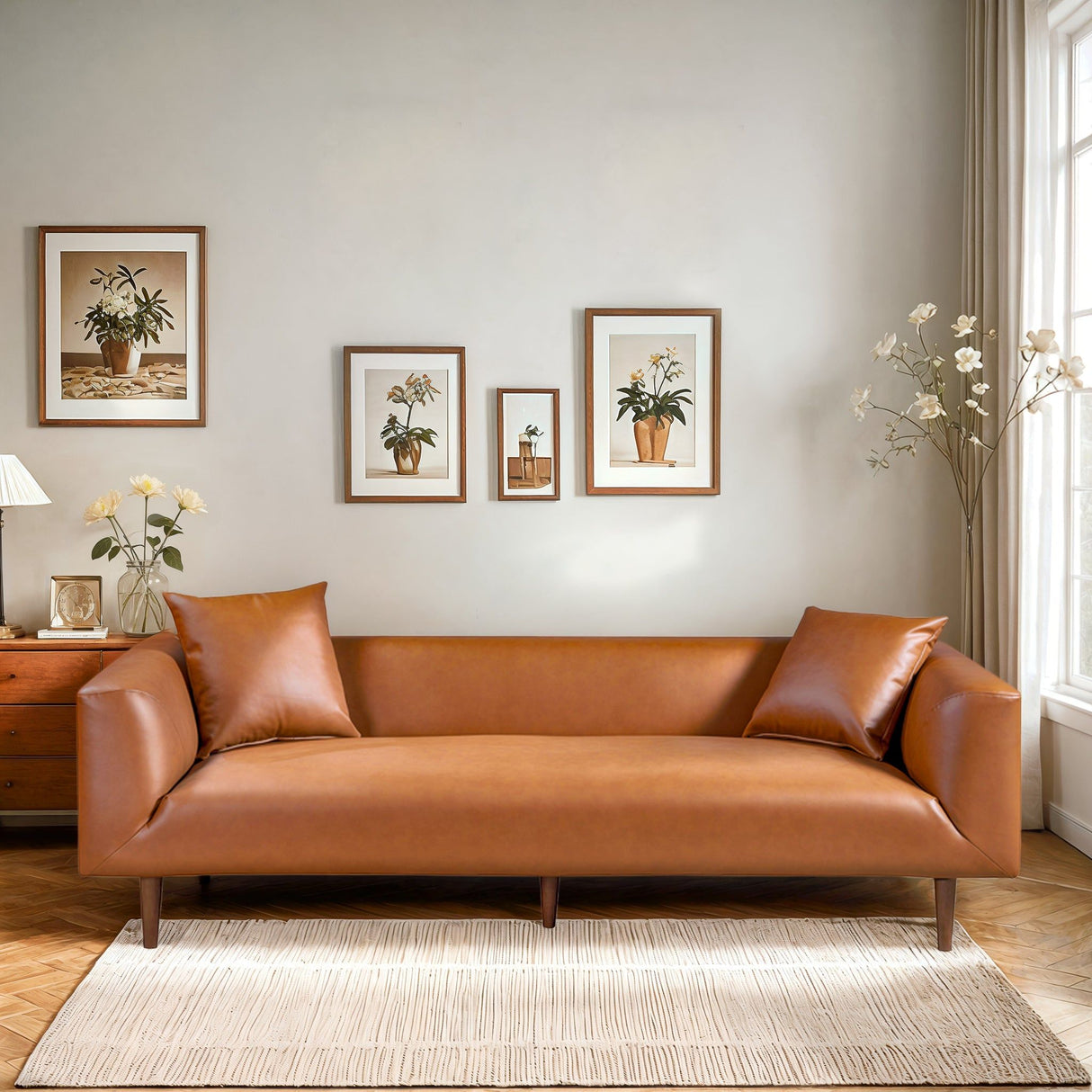 Elwood - Sofa - Cognac by Ashcroft Furniture | Bel Furniture