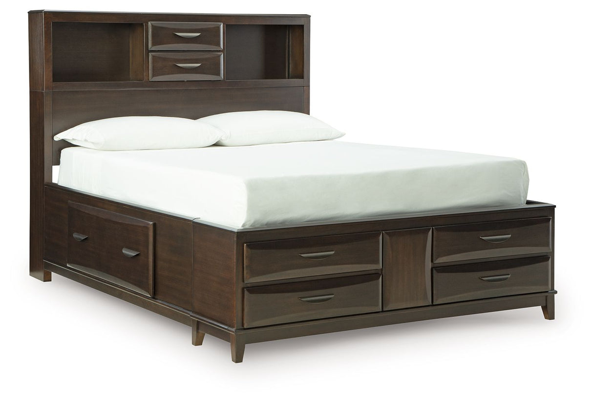 Vanmore - Queen Storage Bed - Dark Brown