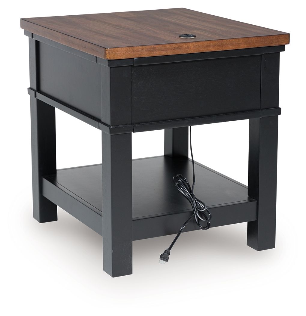 Wildenauer - Brown / Black - Rectangular End Table by Signature Design by Ashley® | Bel Furniture