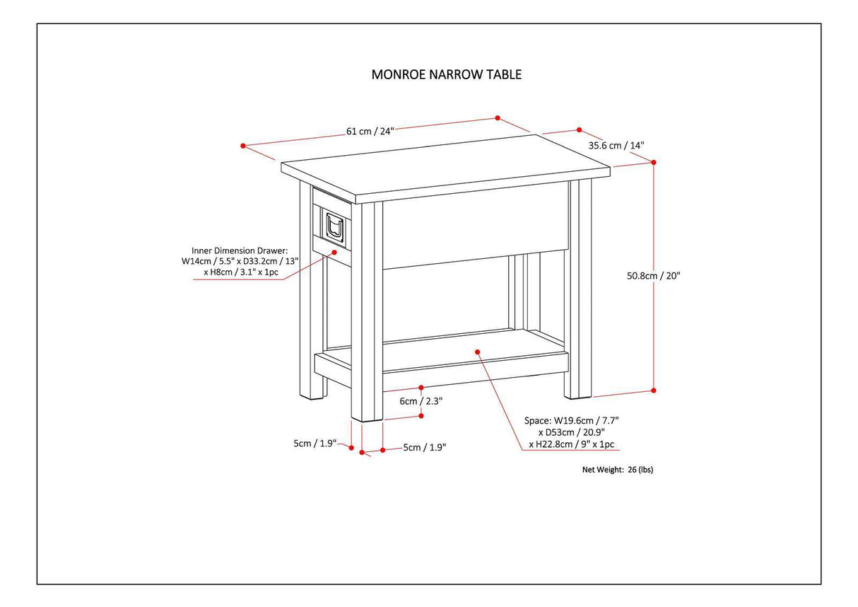 Monroe - Handcrafted Side Table