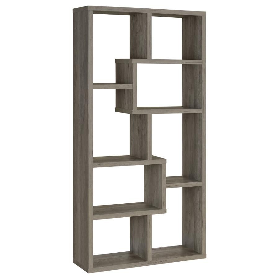 Theo - 6-Shelf Bookshelf Dark Gray by CoasterEveryday | Bel Furniture