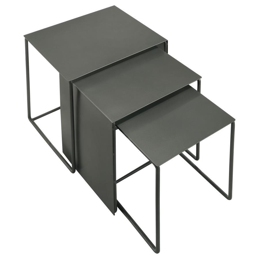 Imez - 3 Piece Rectangular Metal Nesting Table Set - Gray by Coaster Fine Furniture | Bel Furniture