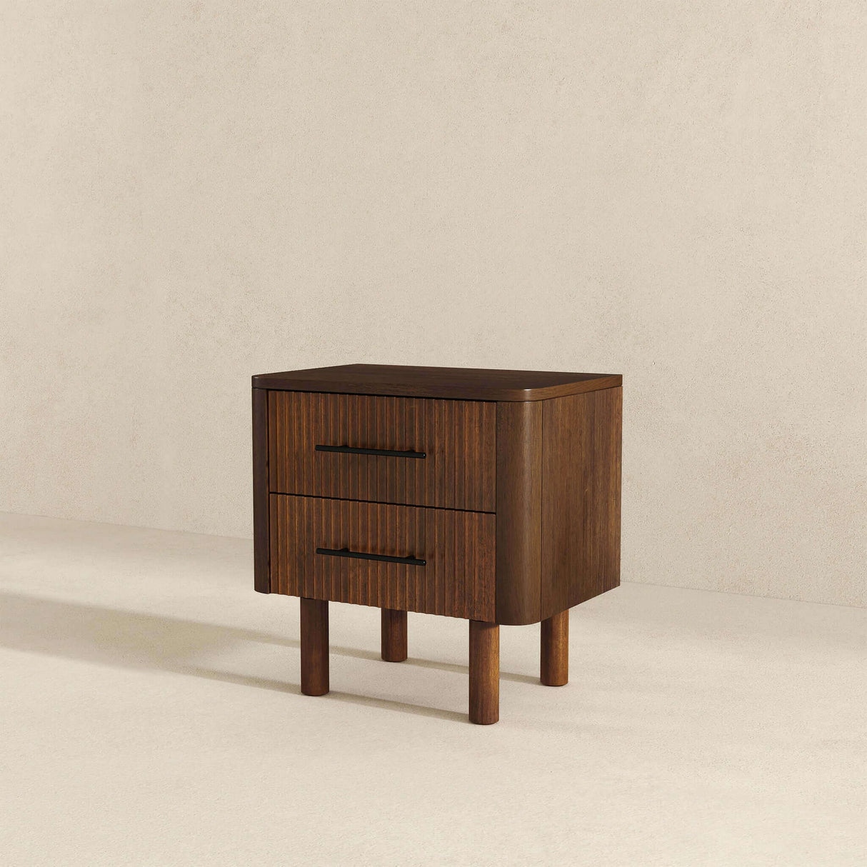 Logan - Mid-Century Modern Nightsd Bed Side Tables With 2 Drawers - Brown by Ashcroft Furniture | Bel Furniture