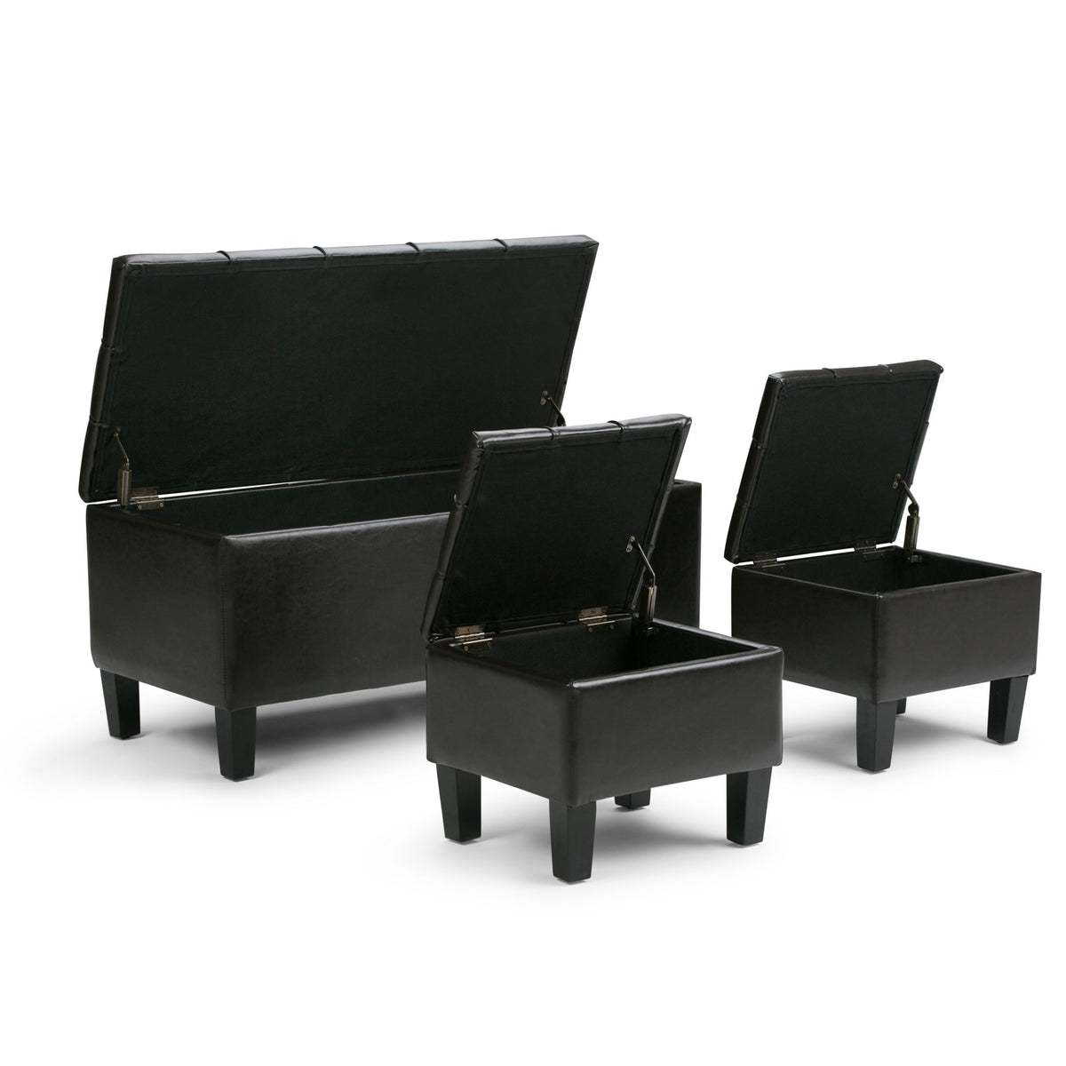 Dover - 3 Piece Storage Ottoman - Tanners Brown