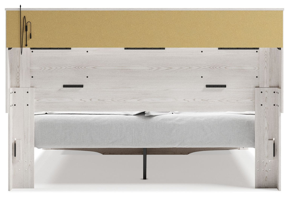 Altyra - White - King Upholstered Bookcase Bed With Storage by Signature Design by Ashley® | Bel Furniture