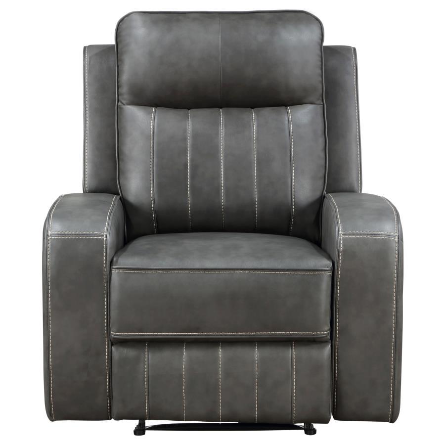 Raelynn - Upholstered Track Arm Recliner by Coaster Fine Furniture | Bel Furniture