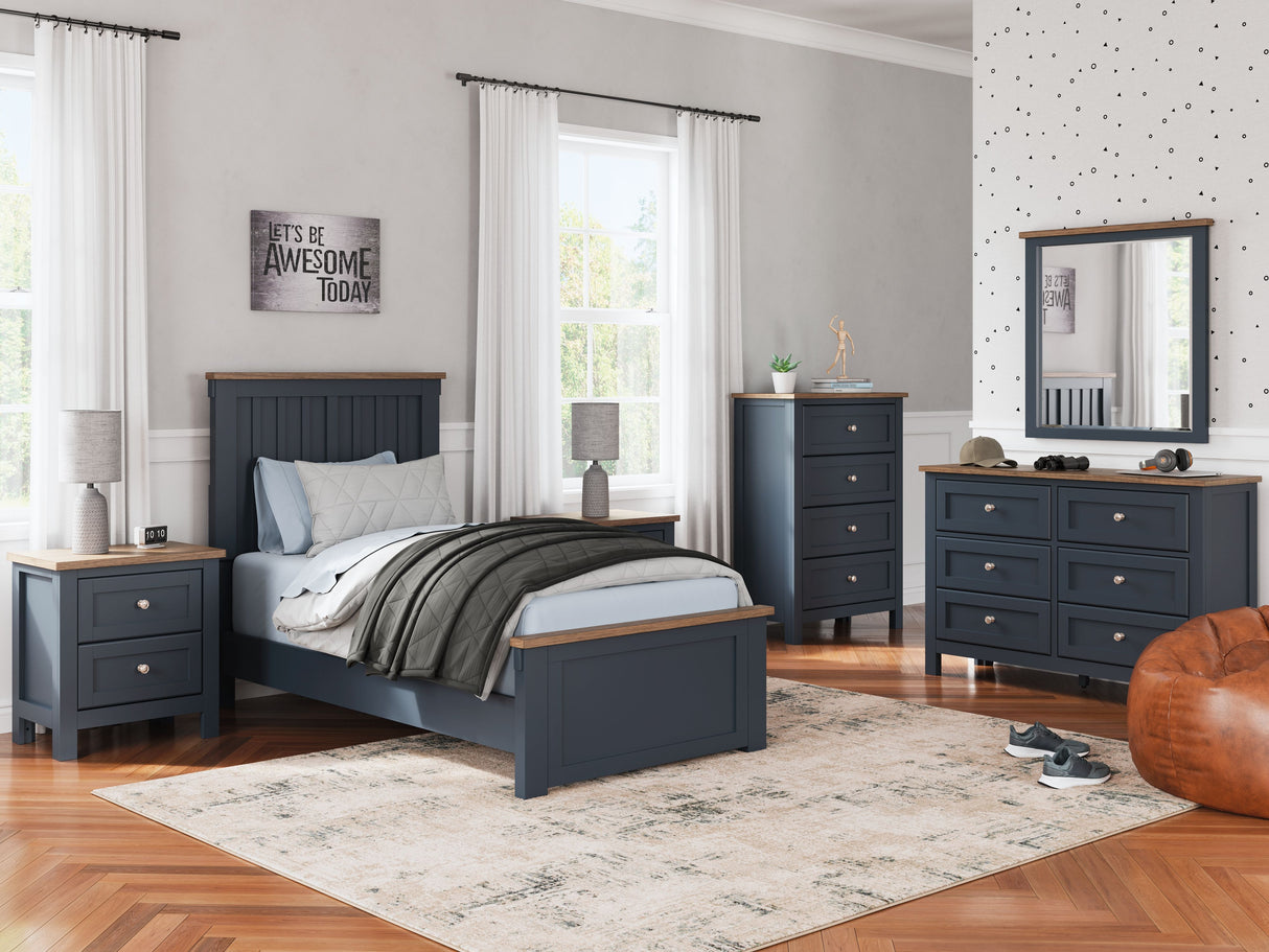 Landocken - Brown / Blue - Dresser and Mirror by Signature Design by Ashley® | Bel Furniture