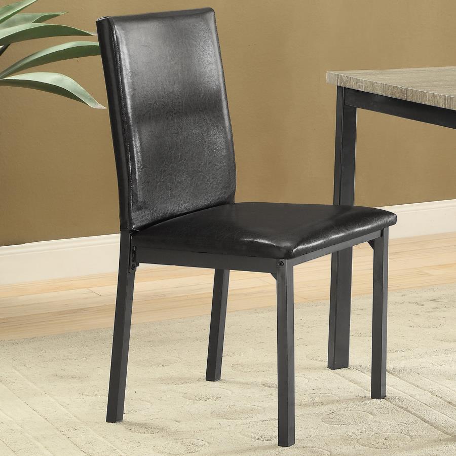 Garza - Upholstered Dining Side Chairs (Set of 2) - Black by CoasterEveryday | Bel Furniture