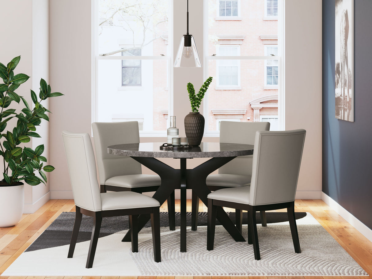 Glinari - Taupe / Black - 5 Pc. - Dining Room Table, 4 Side Chairs by Signature Design by Ashley® | Bel Furniture