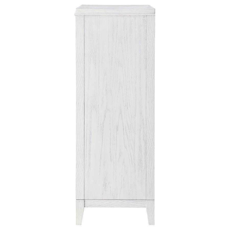 Marielle - 5-Drawer Bedroom Chest - Distressed White by CoasterEveryday | Bel Furniture