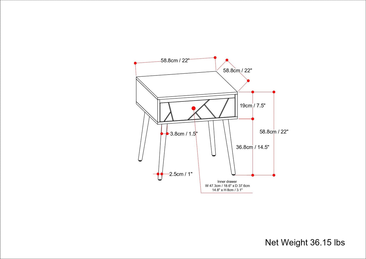 Jager - Side Table - Natural by Simpli-Home | Bel Furniture