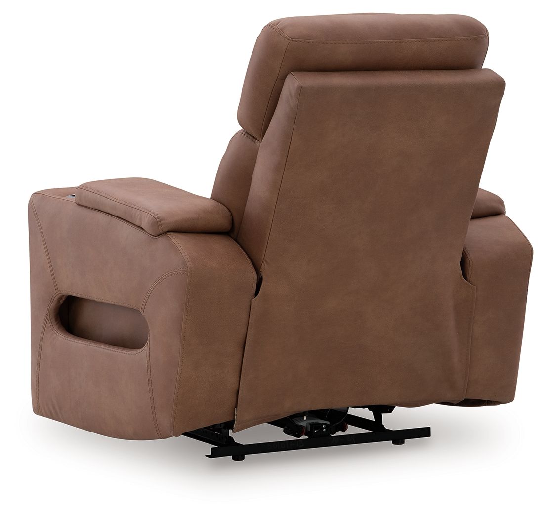 Clean-Slate - Caramel - Power Recliner / Adj Headrest by Signature Design by Ashley® | Bel Furniture