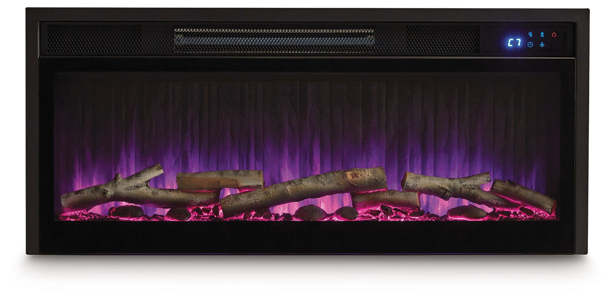 Entertainment Accessories - Black - Fireplace Insert With Faux Birch Log Set by Signature Design by Ashley® | Bel Furniture