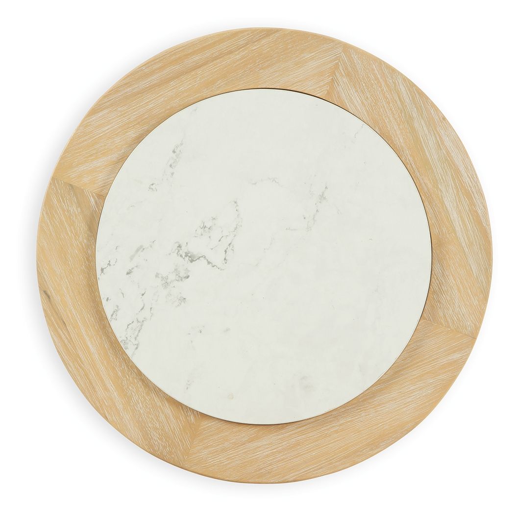 Camdill - Light Brown / White - Round End Table by Signature Design by Ashley® | Bel Furniture