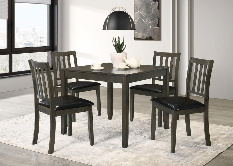 Parkwood - Square Dining Table Set Dark Gray 5 Pc. Table, 4 Chairs by Coaster Fine Furniture | Bel Furniture