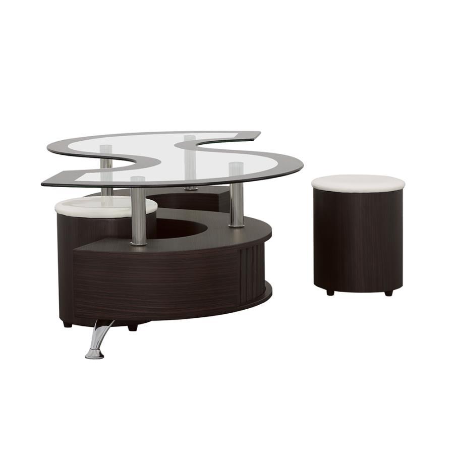 Buckley - 3 Piece Coffee Table And Stools Set by Coaster Fine Furniture | Bel Furniture