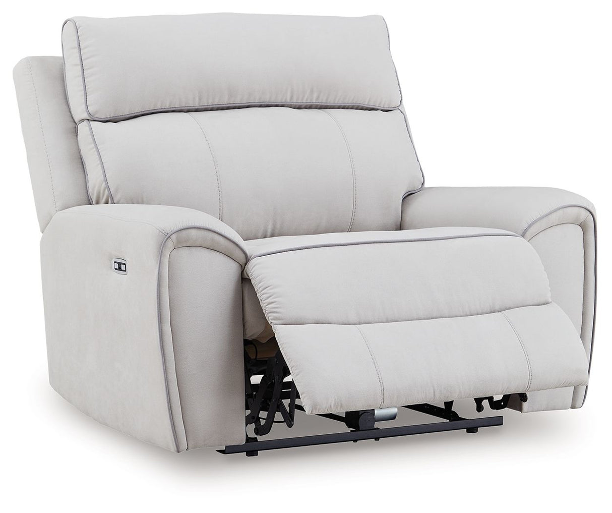 Social Pointe - Pearl / Ash - Power Recliner / Adjustable Headrest by Signature Design by Ashley® | Bel Furniture