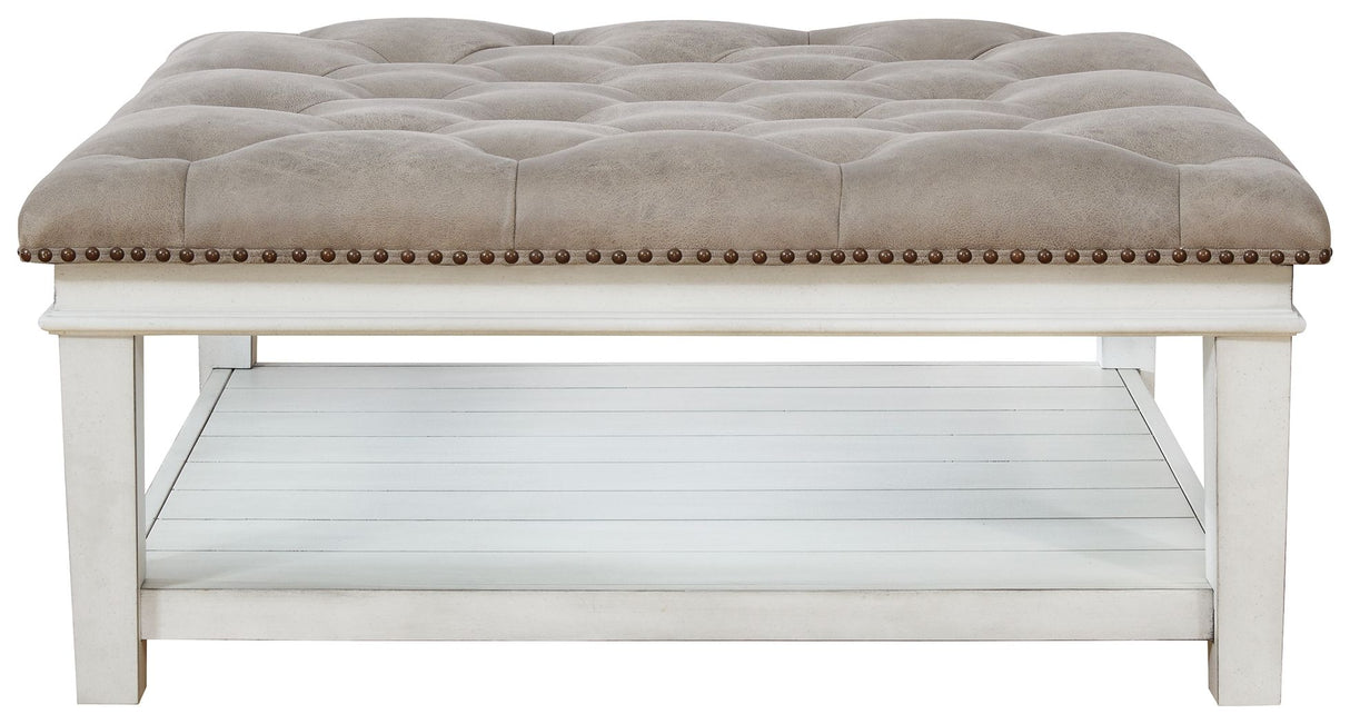 Kanwyn - Whitewash - Uph Ottoman Cocktail Table by Signature Design by Ashley® | Bel Furniture