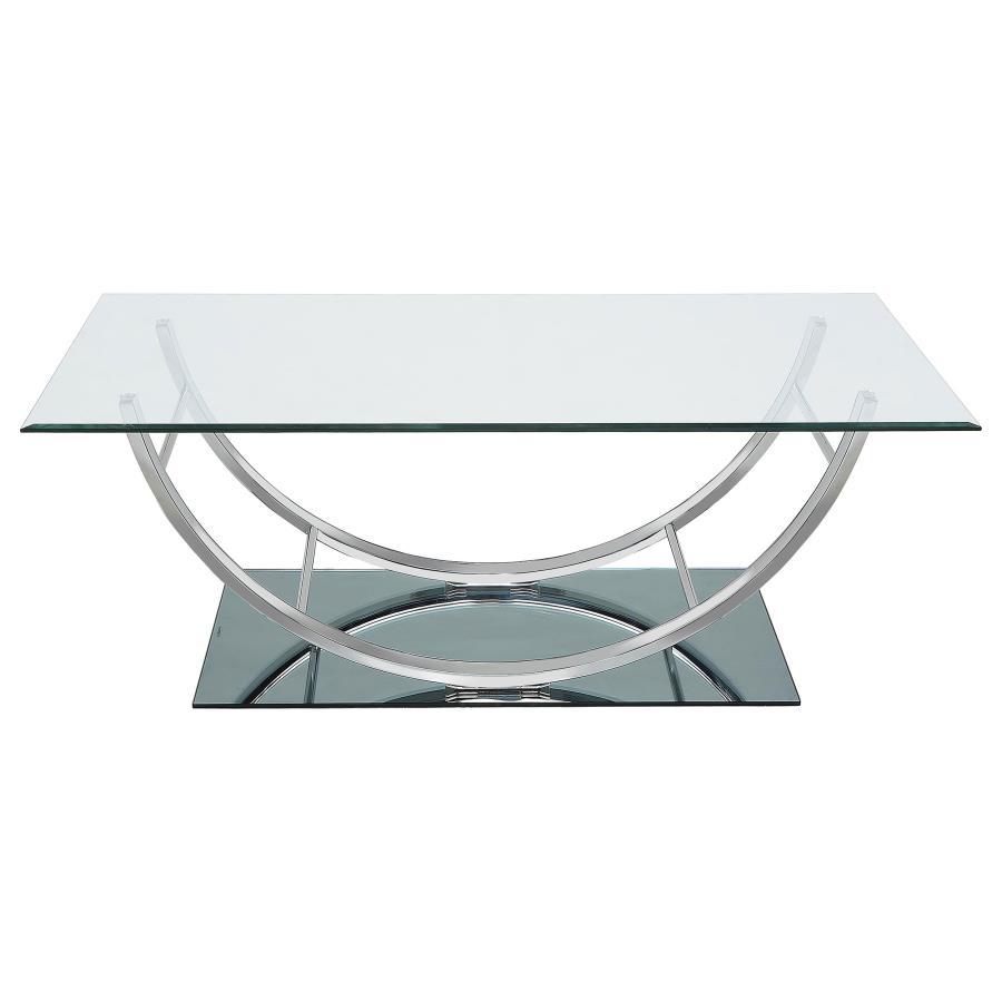 Danville - Rectangular U-Shaped Glass Top Table by CoasterEssence | Bel Furniture
