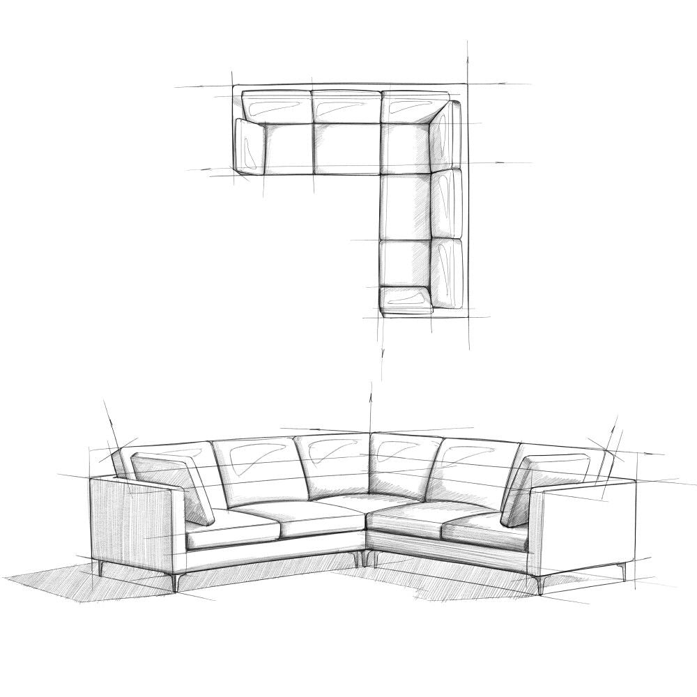 Ava - Mid Century Corner Sectional Sofa Handcrafted by Simpli-Home | Bel Furniture