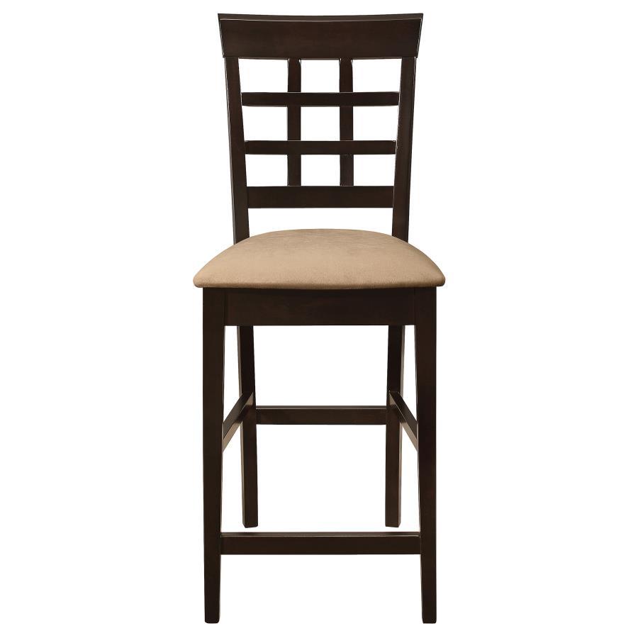 Gabriel - Lattice Back Counter Chair (Set of 2) - Cappuccino by CoasterEveryday | Bel Furniture