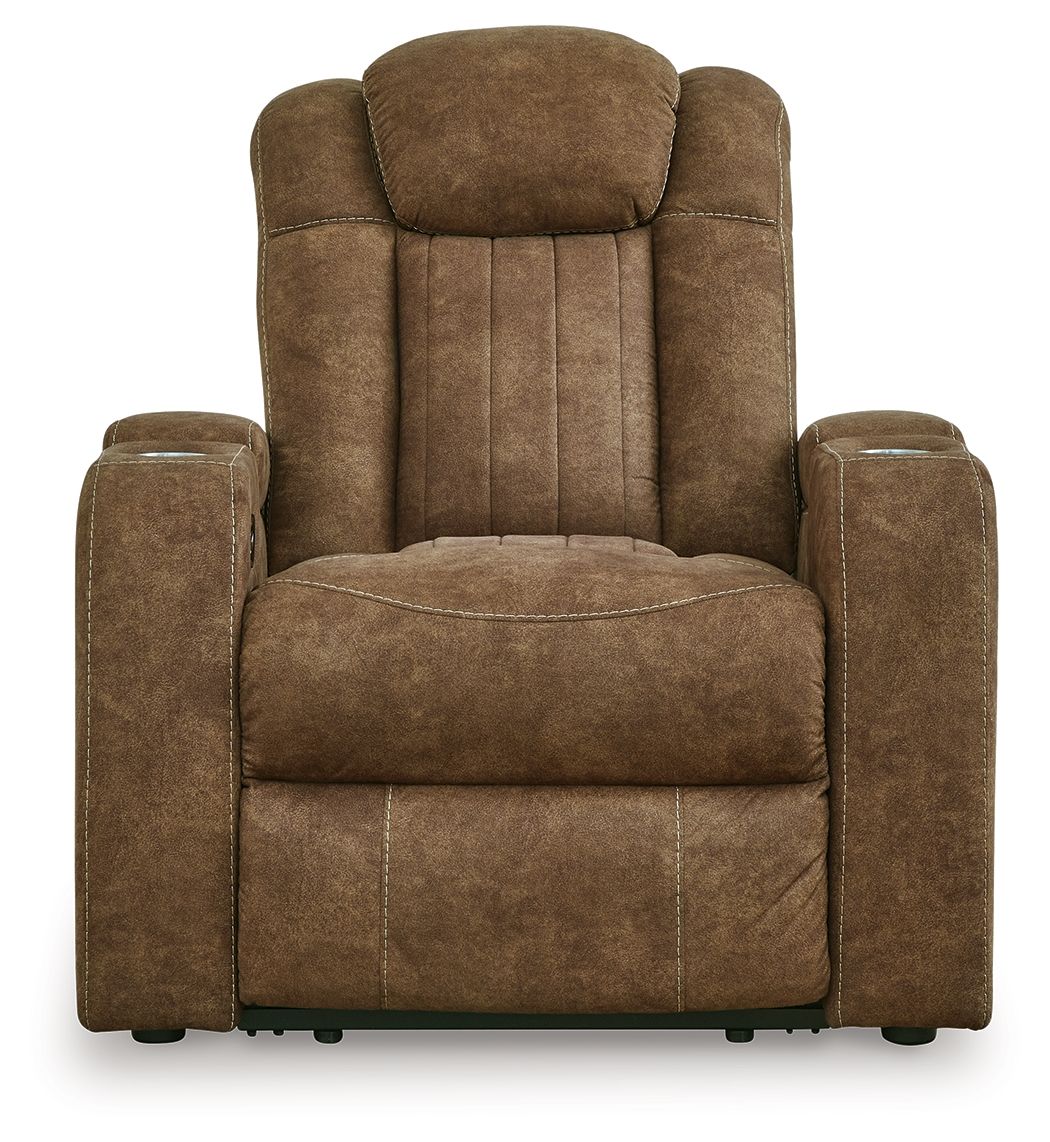 Wolfridge - Brindle - Power Recliner/Adj Headrest by Signature Design by Ashley® | Bel Furniture