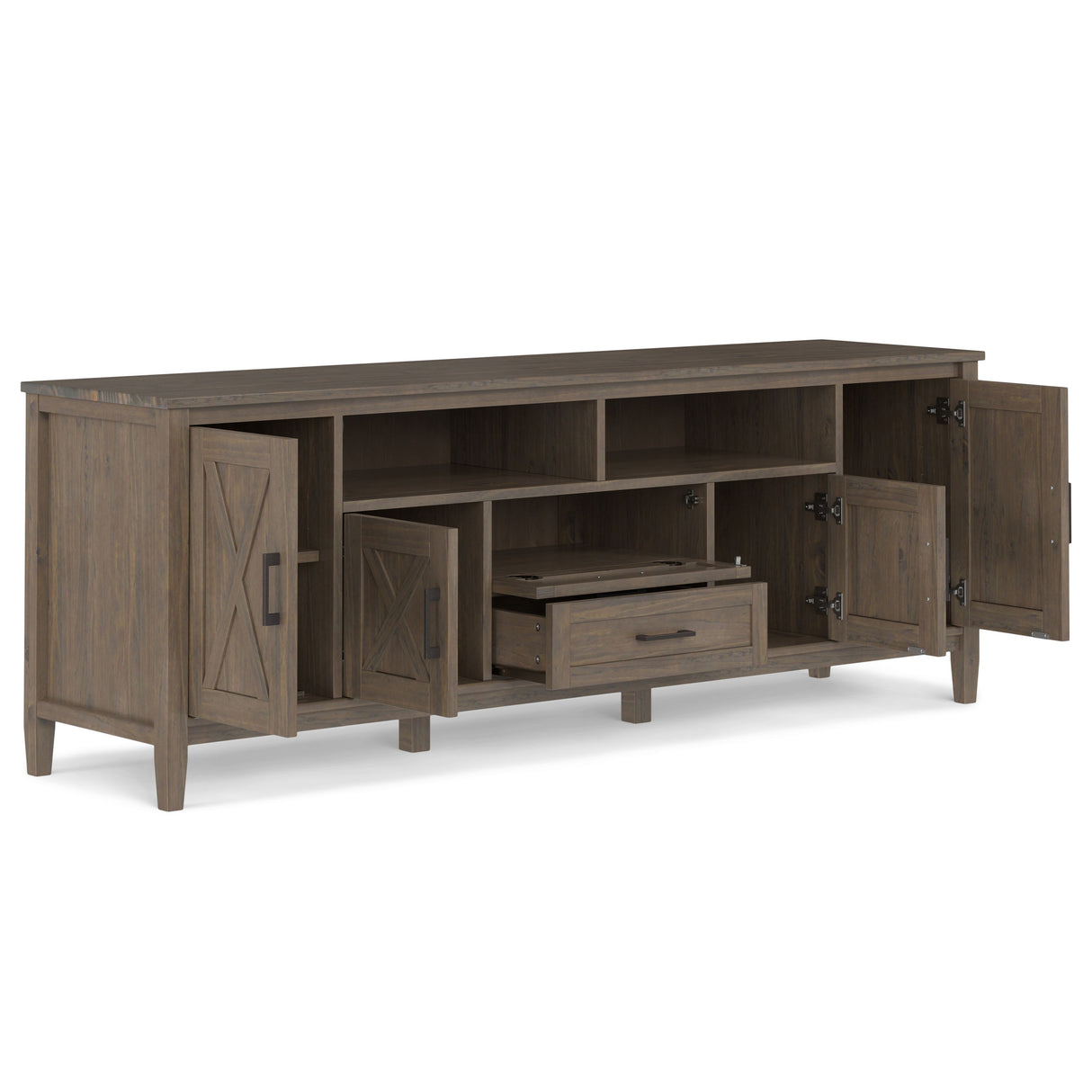 Ela - TV Media Stand - Smoky Brown by Simpli-Home | Bel Furniture