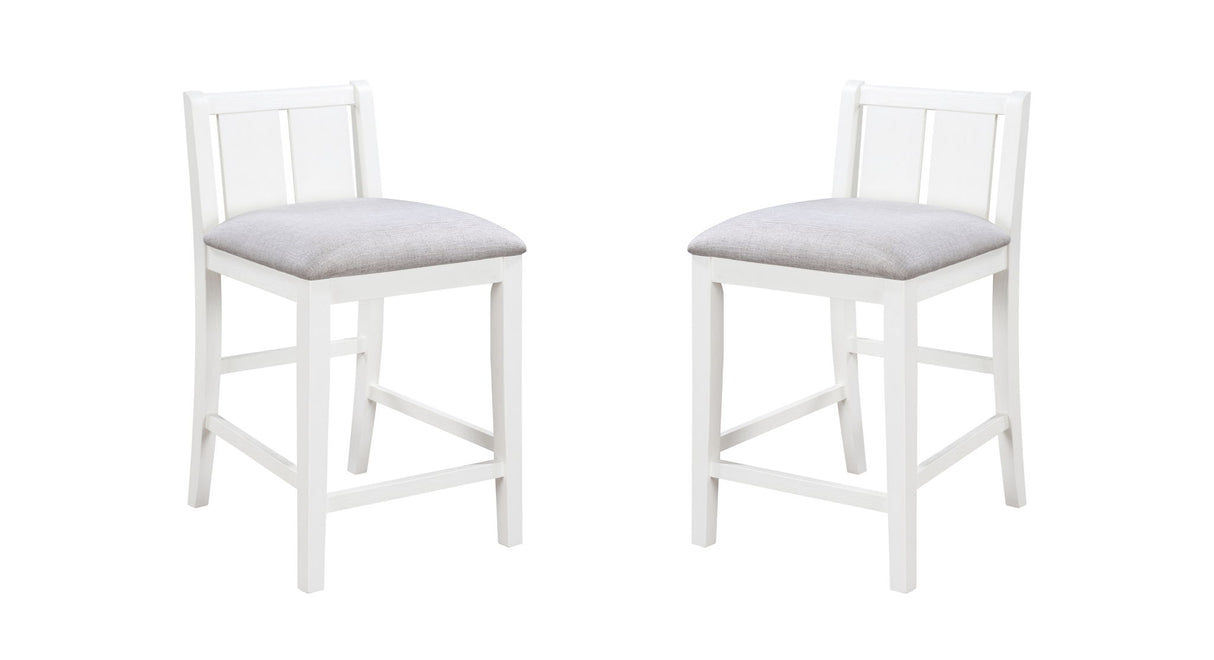 Graham - 20" Upholstered Seat Counter Height Chair (Set of 2) White by Lilola Home | Bel Furniture