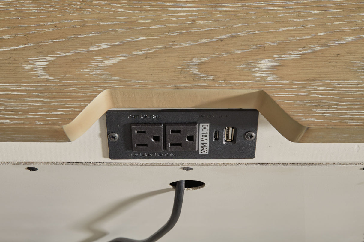 Shaybrock - Antique White / Brown - Two Drawer Night Stand by Benchcraft® | Bel Furniture