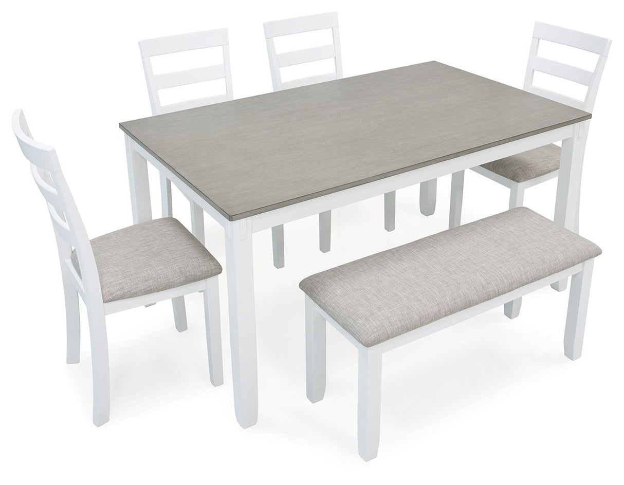 Stonehollow - White / Gray - Rectangular Drm Table Set (Set of 6) by Signature Design by Ashley® | Bel Furniture