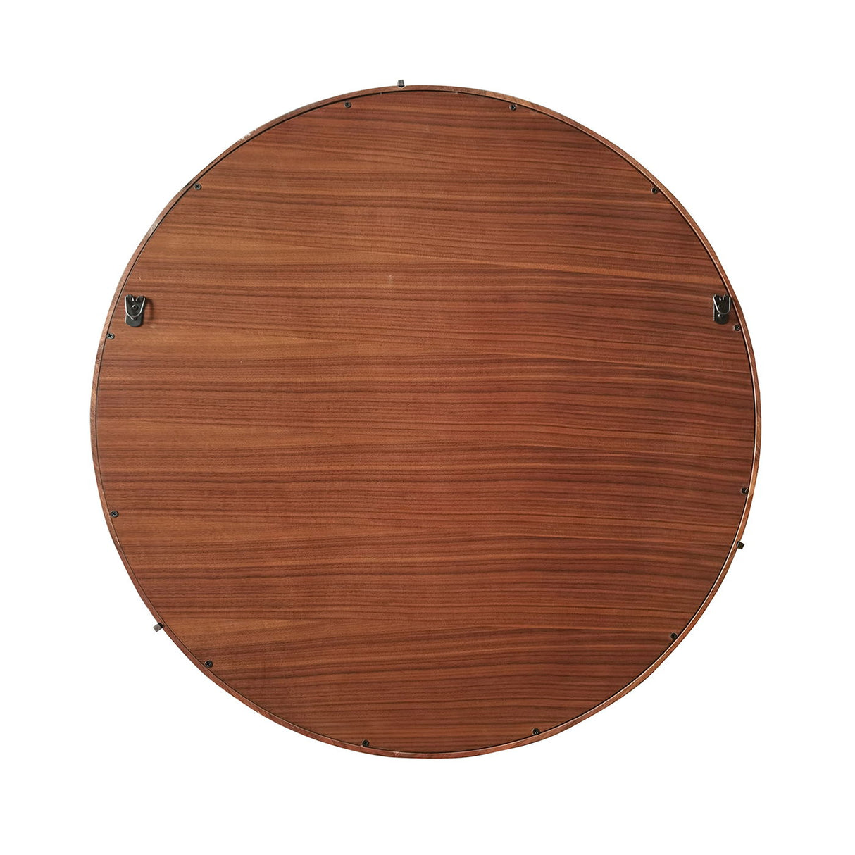 Hausen - Mid-Century Modern Round Accent Wall Mirror - Brown Walnut by Jennifer Taylor Home | Bel Furniture